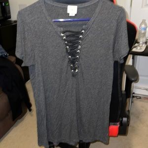 Daytrip tshirt, grey and black, size small